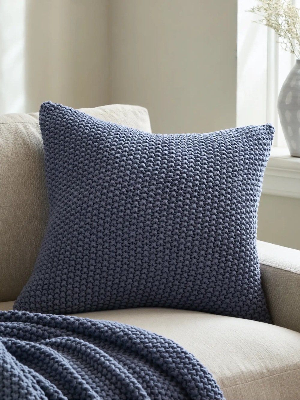 QUINCE COTTON FISHERMAN PILLOW COVER IN MINERAL